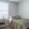 a bed in a room